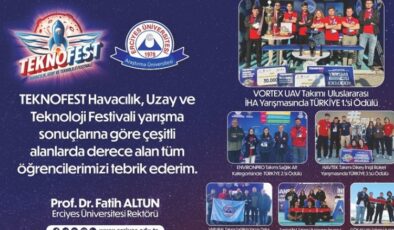 ERÜ’lü öğrencilerin TEKNOFEST başarısı