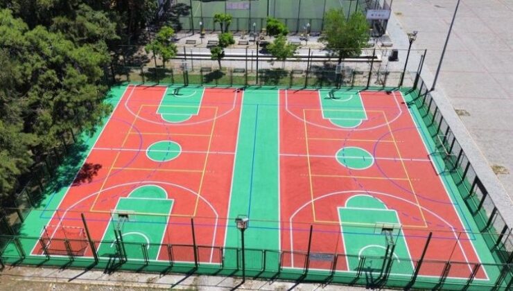 Spor sahalarına renk geldi